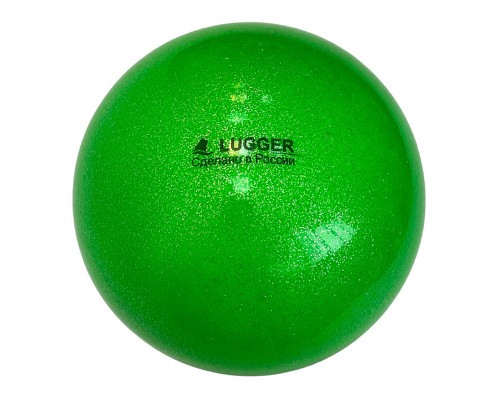 Мяч для художественной гимнастики однотонный,  d=15 см (зеленый с блестками)