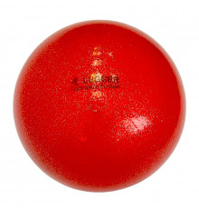 Мяч для художественной гимнастики однотонный,  d=15 см (красный с блестками)