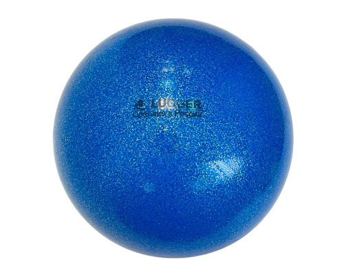 Мяч для художественной гимнастики однотонный,  d=15 см (синий с блестками)