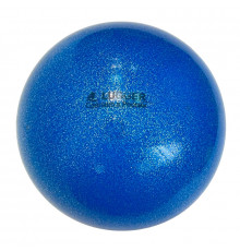 Мяч для художественной гимнастики однотонный,  d=19 см (синий с блестками)