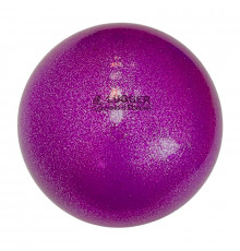 Мяч для художественной гимнастики однотонный,  d=19 см (фиолетовый с блестками)