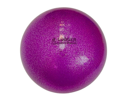 Мяч для художественной гимнастики однотонный,  d=19 см (фиолетовый с блестками)