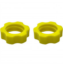 B35317 Замок гайка Пластик (звёздочка-Желтая) пара для грифа  (d 26)