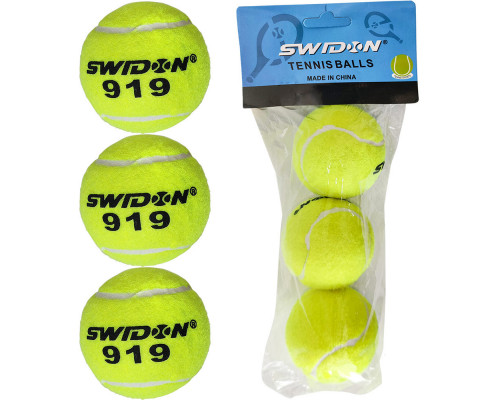 E29374 Мячи для большого тенниса "Swidon 919" 3 штуки (в пакете)