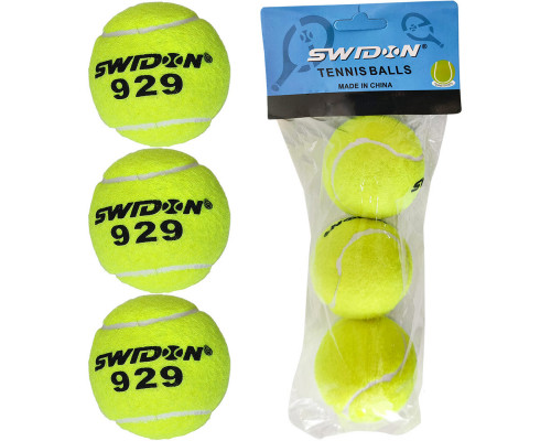 E29376 Мячи для большого тенниса "Swidon 929" 3 штуки (в пакете)