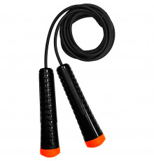 Скакалка ПВХ шнур 3 м "Fortius" ручки (черно-оранжевые)