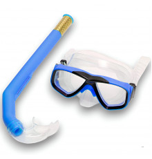 E41216 Набор для плавания детский маска+трубка (ПВХ) (синий)