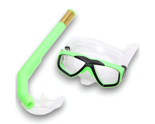 E41218 Набор для плавания детский маска+трубка (ПВХ) (зеленый)