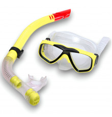 E41220 Набор для плавания детский маска+трубка (ПВХ) (желтый)