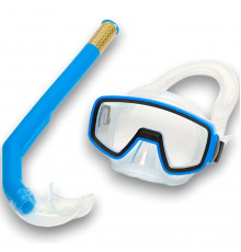 E41222 Набор для плавания детский маска+трубка (ПВХ) (синий)