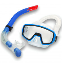 E41225 Набор для плавания детский маска+трубка (ПВХ) (синий)