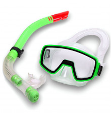 E41227 Набор для плавания детский маска+трубка (ПВХ) (зеленый)