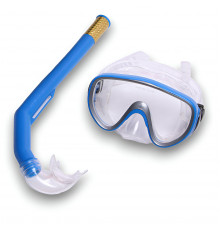 E41228 Набор для плавания взрослый маска+трубка (ПВХ) (синий)