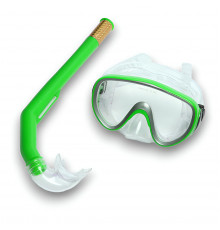 E41230 Набор для плавания взрослый маска+трубка (ПВХ) (зеленый)