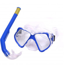 E41231 Набор для плавания взрослый маска+трубка (ПВХ) (синий)