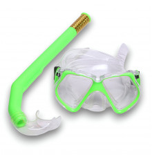 E41233 Набор для плавания взрослый маска+трубка (ПВХ) (зеленый)