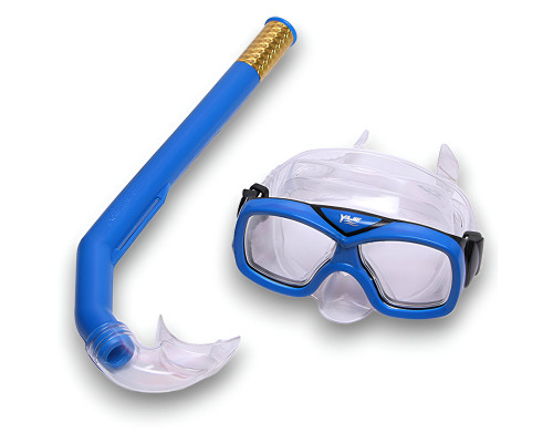 E41234 Набор для плавания детский маска+трубка (ПВХ) (синий)