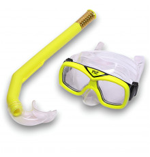 E41235 Набор для плавания детский маска+трубка (ПВХ) (желтый)