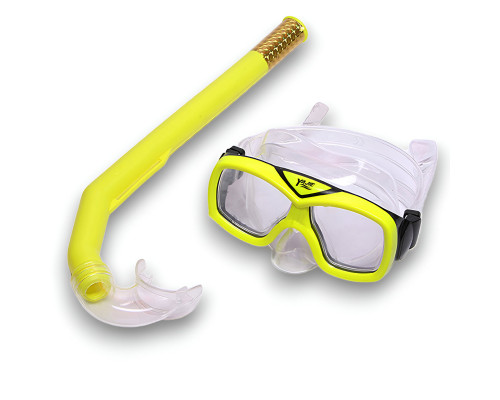 E41235 Набор для плавания детский маска+трубка (ПВХ) (желтый)