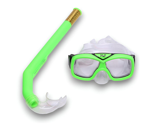 E41236 Набор для плавания детский маска+трубка (ПВХ) (зеленый)
