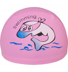 E41274 Шапочка для плавания детская Дельфин (ПУ) (розовая)
