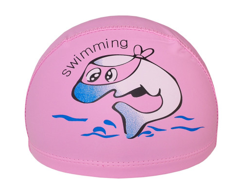 E41274 Шапочка для плавания детская Дельфин (ПУ) (розовая)