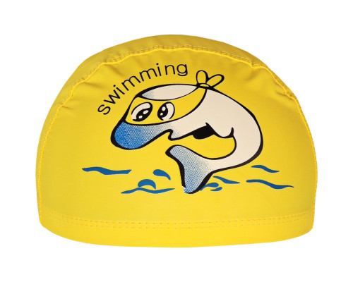 E41276 Шапочка для плавания детская Дельфин (ПУ) (желтая)