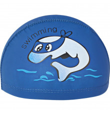 E41277 Шапочка для плавания детская Дельфин (ПУ) (темно синяя)