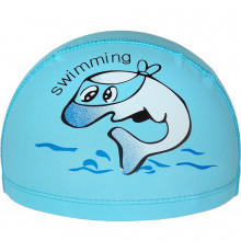 E41282 Шапочка для плавания детская Дельфин (ПУ) (аквамарин)