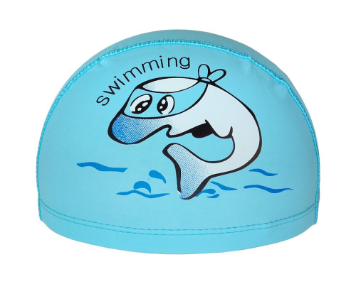 E41282 Шапочка для плавания детская Дельфин (ПУ) (аквамарин)