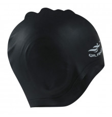 E41551 Шапочка для плавания силиконовая анатомическая (черная)