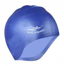 E41552 Шапочка для плавания силиконовая анатомическая (синяя)