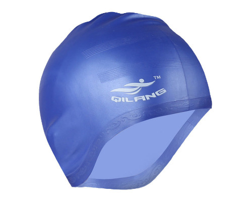 E41552 Шапочка для плавания силиконовая анатомическая (синяя)