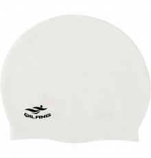 E41555 Шапочка для плавания силиконовая взрослая (белая)