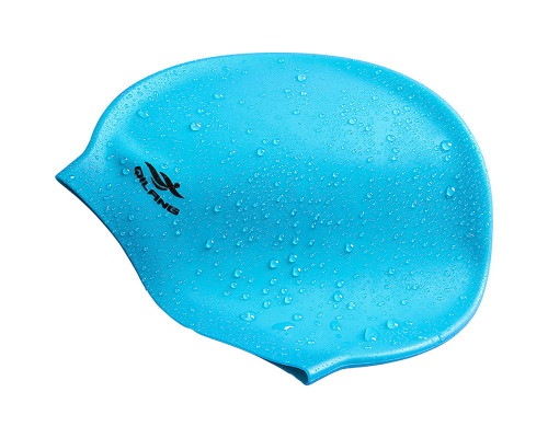 E41560 Шапочка для плавания силиконовая взрослая (голубая)