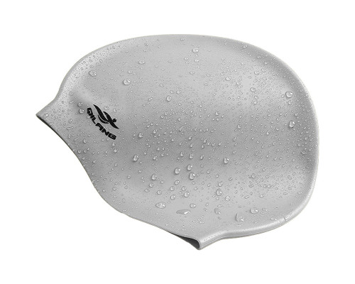 E41561 Шапочка для плавания силиконовая взрослая (серебро)