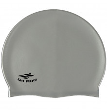 E41566 Шапочка для плавания силиконовая взрослая (серый)