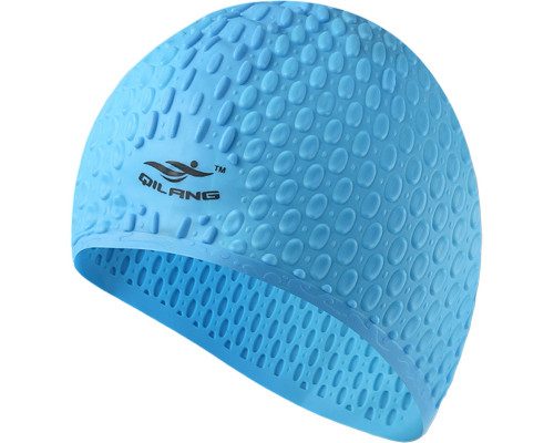 E41545 Шапочка для плавания силиконовая Bubble Cap (голубая)