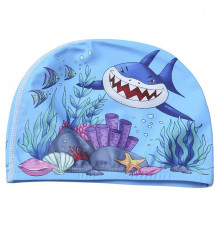 E41262 Шапочка для плавания детская текстиль (Акула)