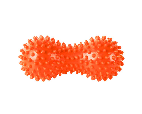 B32130 Массажер двойной мячик с шипами (оранжевый) (ПВХ)