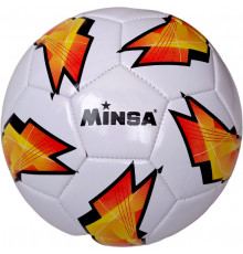 E39970/5-9073-2 Мяч футбольный "Minsa B5-9073" (желтый), PVC 2.7, 345 гр, машинная сшивка