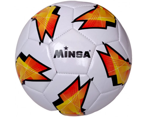 E39970/5-9073-2 Мяч футбольный "Minsa B5-9073" (желтый), PVC 2.7, 345 гр, машинная сшивка