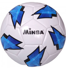 E39970/5-9073-3 Мяч футбольный "Minsa B5-9073" (синий), PVC 2.7, 345 гр, машинная сшивка