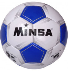 E39970/5-9035-2 Мяч футбольный "Minsa B5-9035" (синий), PVC 2.7, 345 гр, машинная сшивка