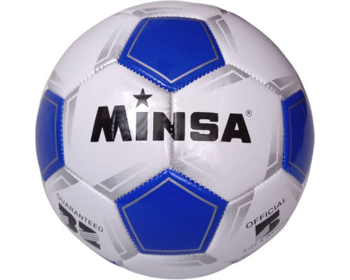 E39970/5-9035-2 Мяч футбольный "Minsa B5-9035" (синий), PVC 2.7, 345 гр, машинная сшивка
