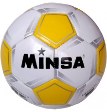 E39970/5-9035-3 Мяч футбольный "Minsa B5-9035" (желтый), PVC 2.7, 345 гр, машинная сшивка