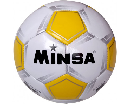 E39970/5-9035-3 Мяч футбольный "Minsa B5-9035" (желтый), PVC 2.7, 345 гр, машинная сшивка
