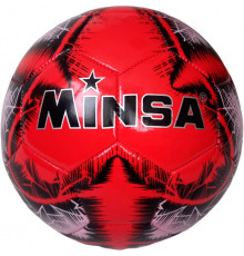 E39970/5-8901-1 Мяч футбольный "Minsa B5-8901" (красный), PVC 2.7, 345 гр, машинная сшивка
