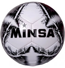 E39970/5-8901-4 Мяч футбольный "Minsa B5-8901" (черный), PVC 2.7, 345 гр, машинная сшивка