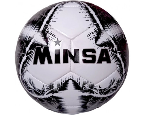 E39970/5-8901-4 Мяч футбольный "Minsa B5-8901" (черный), PVC 2.7, 345 гр, машинная сшивка